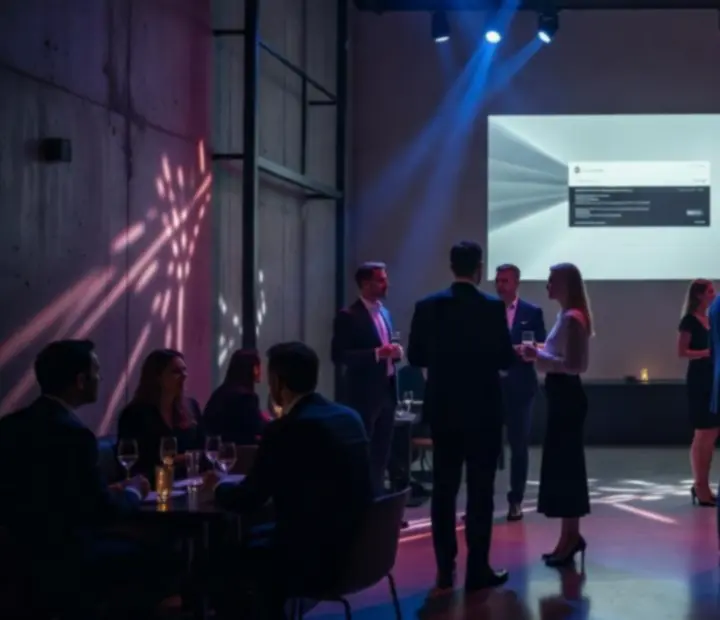 Světelná show a projekce během večerního eventu