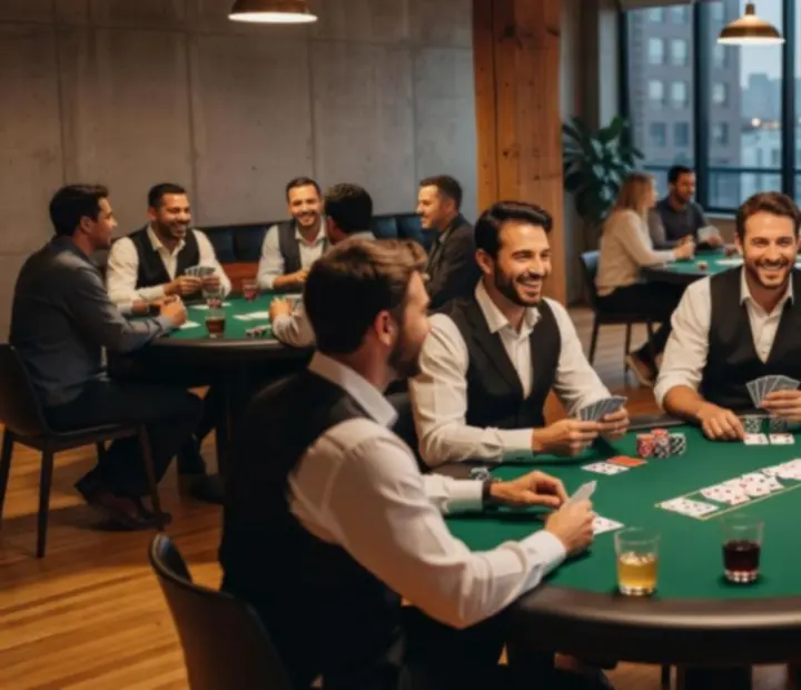 Momentky z pokerového večera s hosty a moderovaným programem